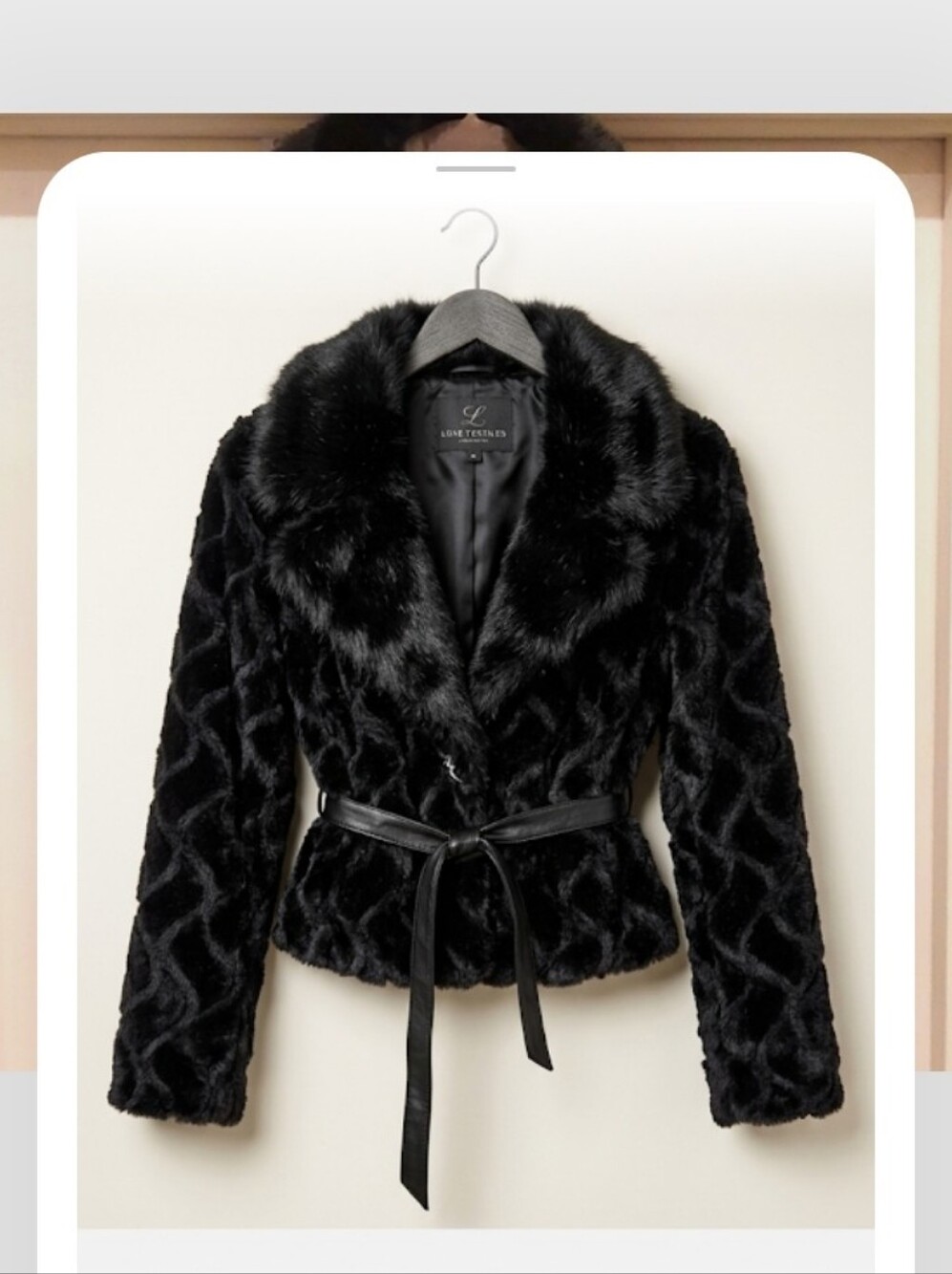 ​De Rothschild Faux Fur Cropped Belted Evening Jacket S